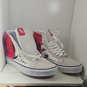 Vans Off The Wall High Top Shoes Women's 6.0 Snoopy Peanuts by Schulz Leather